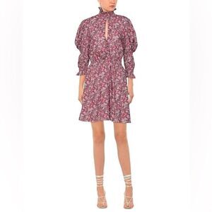 PHILOSOPHY DI LORENZO SERAFINI Floral puff sleeve Cotton mini dress size 12